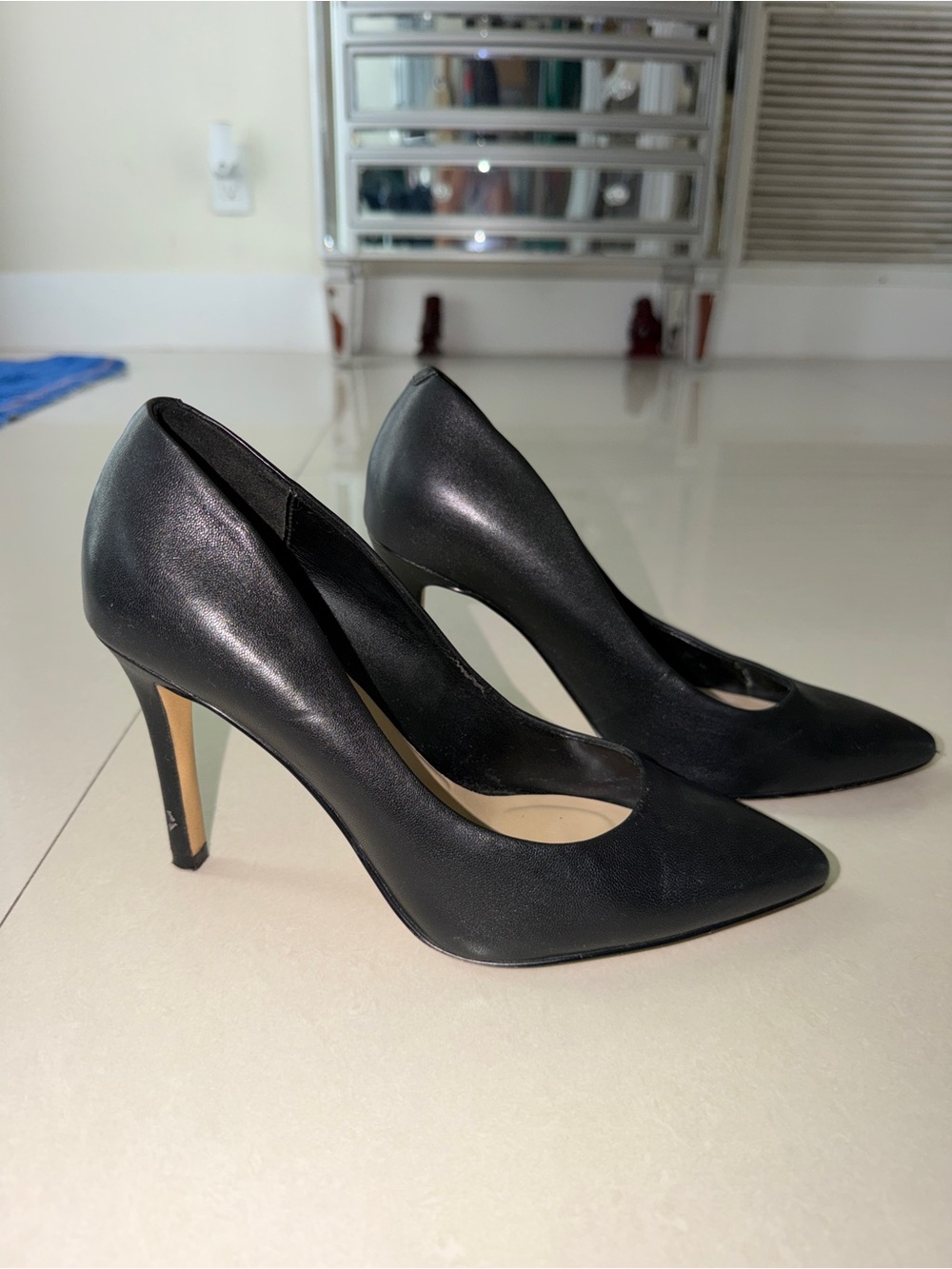 Saks Fifth Avenue Black Pointed-Toe Stiletto Pumps